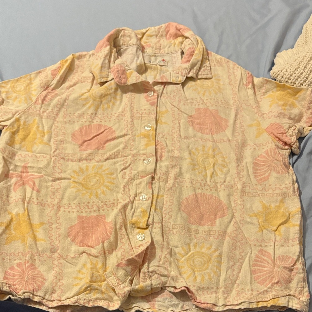 Angel Kiss Pink and Yellow Button Down Shirt